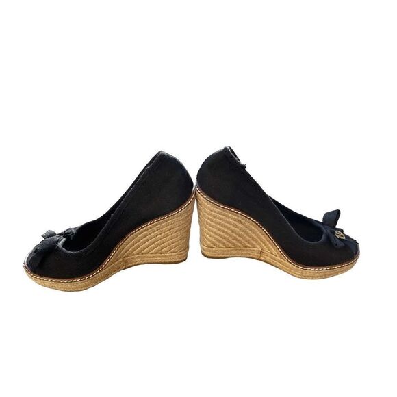 Tory Burch- Black Canvas Espadrilles - 6 - Picture 2 of 6